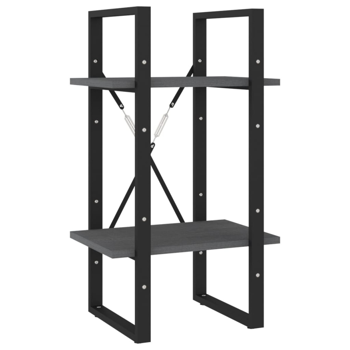 vidaXL Βιβλιοθήκη με 5 Ράφια Γκρι 40 x 30 x 175 εκ. από Ξύλο Πεύκου