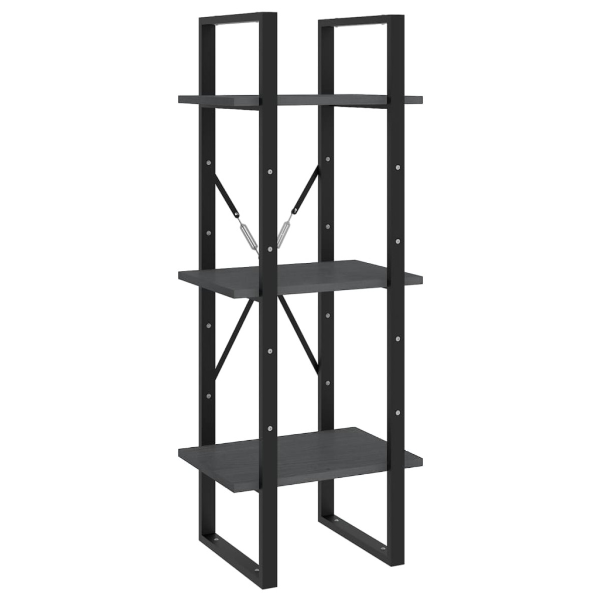 vidaXL Βιβλιοθήκη με 5 Ράφια Γκρι 40 x 30 x 175 εκ. από Ξύλο Πεύκου