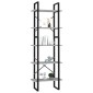 vidaXL Βιβλιοθήκη με 5 Ράφια Γκρι Σκυρ. 60 x 30 x 175 εκ. Επεξ. Ξύλο