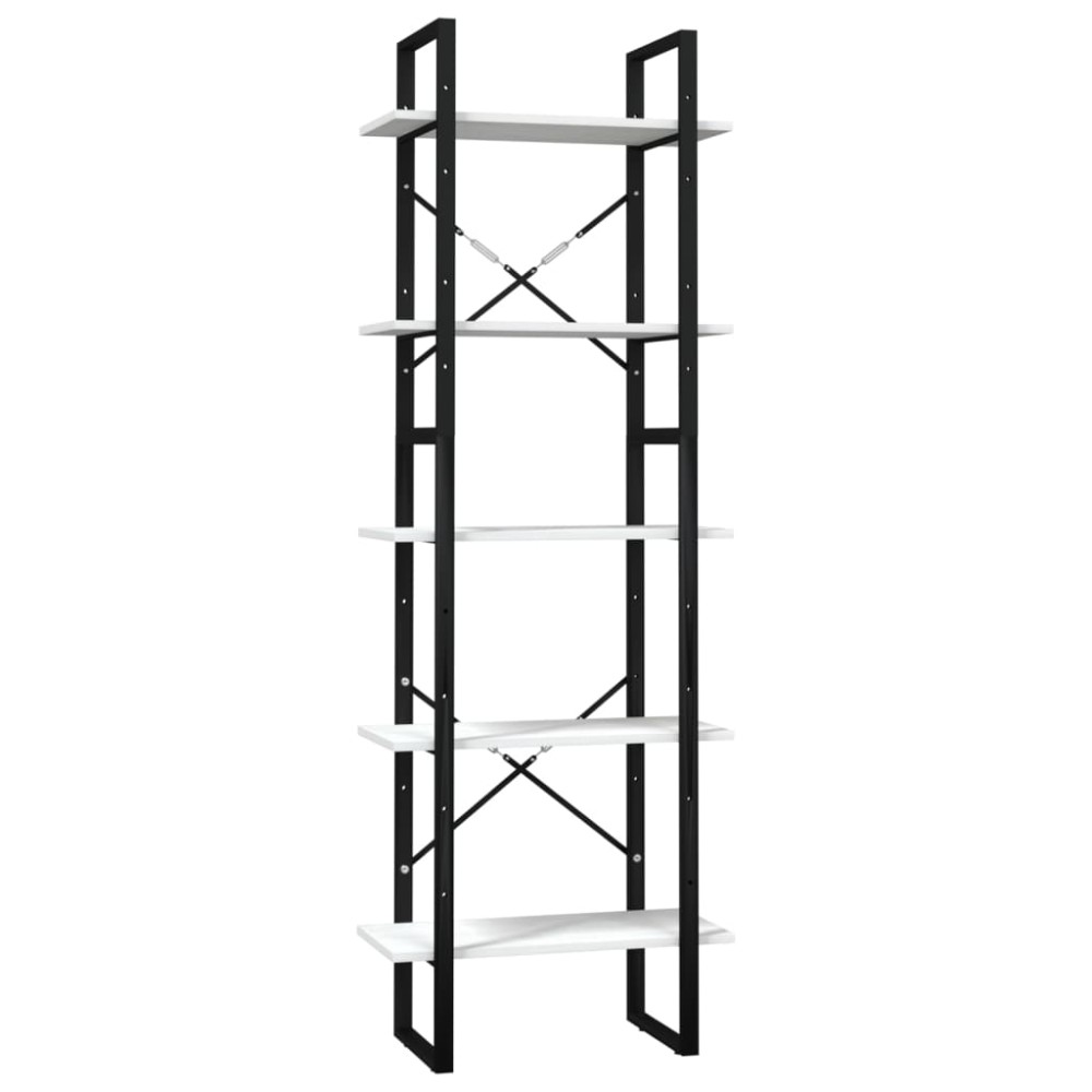 vidaXL Βιβλιοθήκη με 5 Ράφια Λευκή 60 x 30 x 175 εκ. από Ξύλο Πεύκου