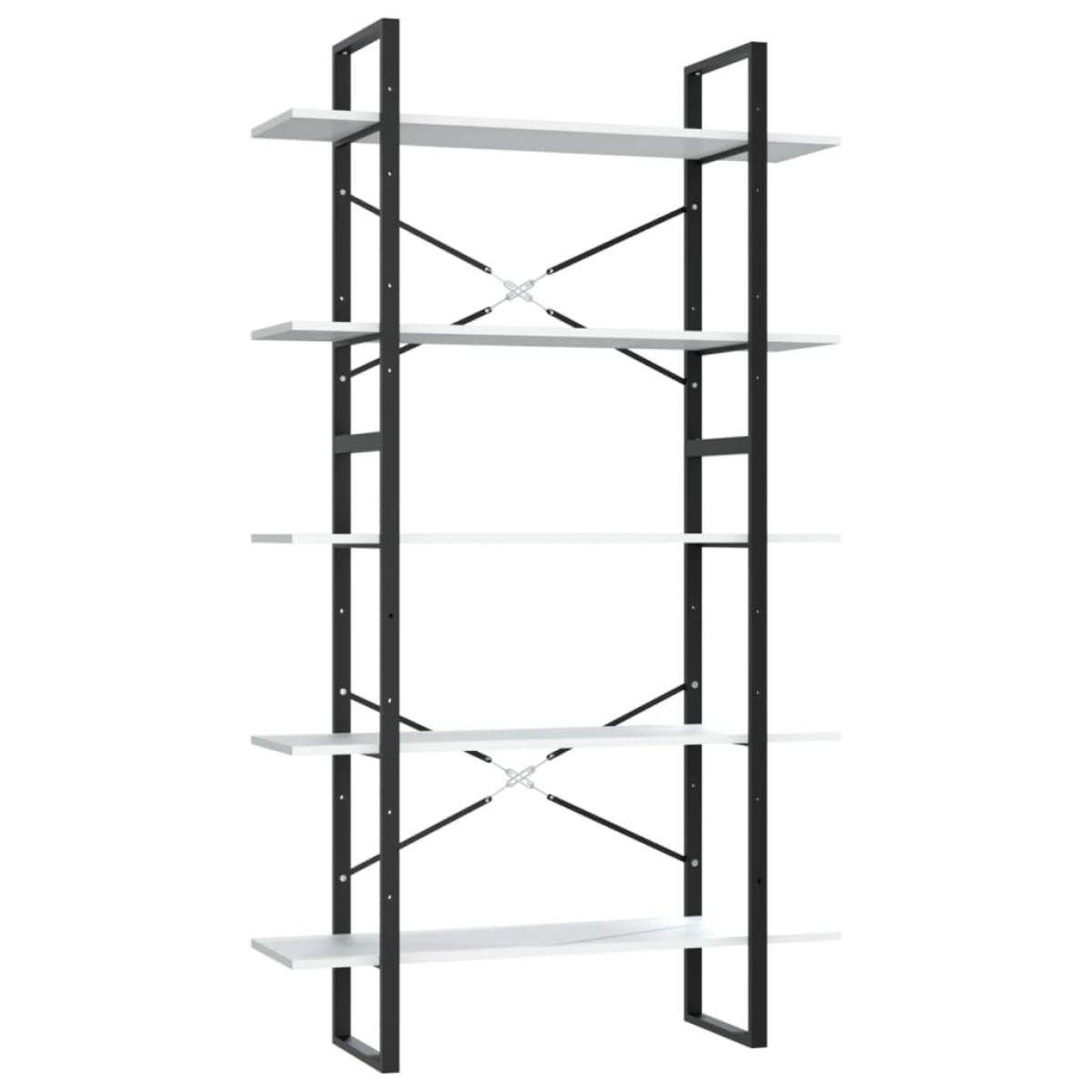 vidaXL Βιβλιοθήκη με 5 Ράφια Λευκή 100 x 30 x 175 εκ. από Επεξ. Ξύλο