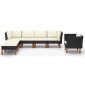 vidaXL Σαλόνι Κήπου Σετ 7 τεμ. Μαύρο Συνθετικό Ρατάν Ξύλο Ευκαλύπτου