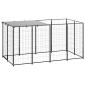 vidaXL Σπιτάκι Σκύλου Μαύρο 2,42 m² Ατσάλινο