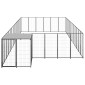 3082216 vidaXL Dog Kennel Black 22,99 m² Ατσάλι (150782+3x150784)