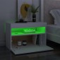 vidaXL Κομοδίνα με LED 2 τεμ. Λευκά 60x35x40 εκ. Επεξεργασμένο Ξύλο