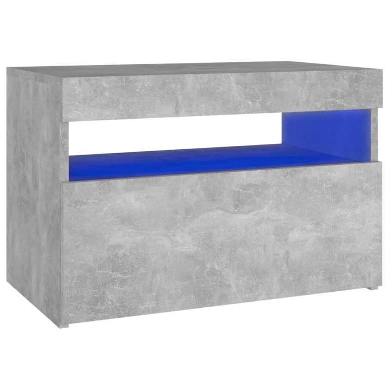 vidaXL Κομοδίνο με LED Γκρι Σκυροδέματος 60 x 35 x 40 εκ.