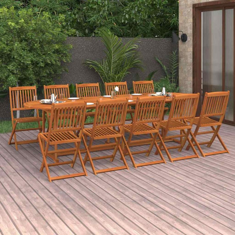 vidaXL Σετ Τραπεζαρίας Κήπου 11 Τεμαχίων 280x90x75 εκ. Μασίφ Ακακία