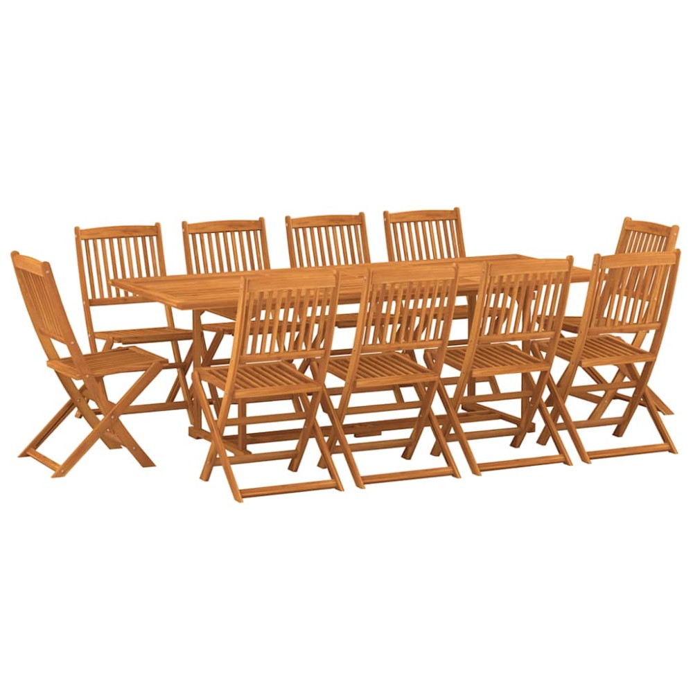 vidaXL Σετ Τραπεζαρίας Κήπου 11 Τεμαχίων 220x90x75 εκ. Μασίφ Ακακία