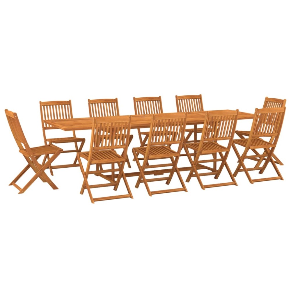 vidaXL Σετ Τραπεζαρίας Κήπου 11 Τεμαχίων 280x90x75 εκ. Μασίφ Ακακία