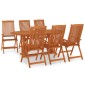 vidaXL Σετ Τραπεζαρίας Κήπου 7 Τεμαχίων από Μασίφ Ξύλο Ευκαλύπτου
