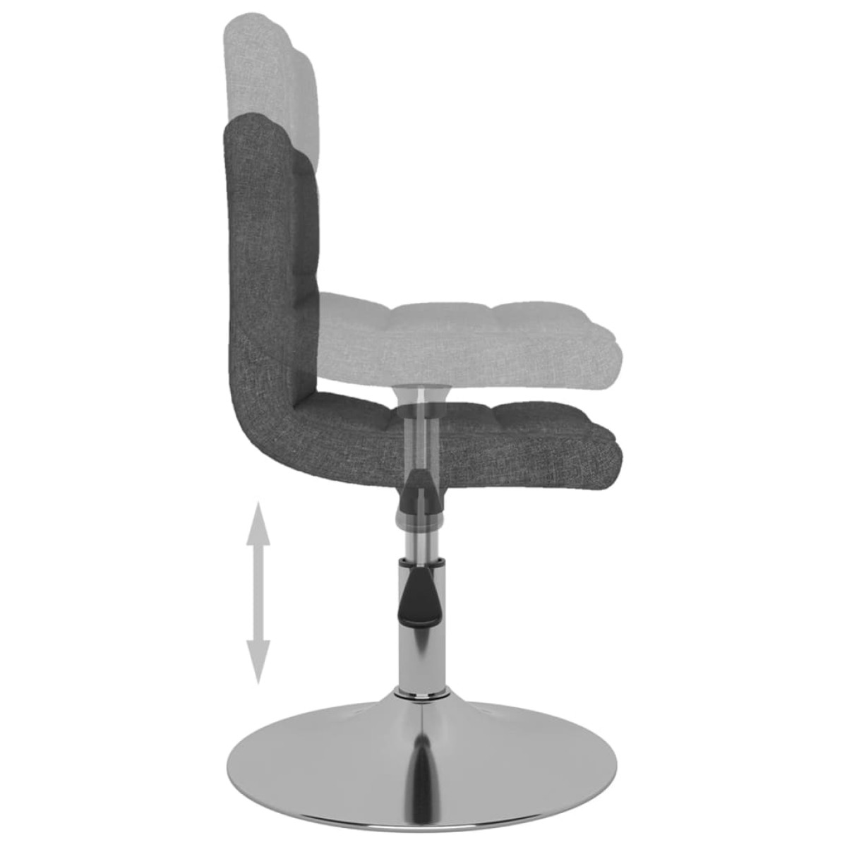 vidaXL Καρέκλα Τραπεζαρίας Περιστρεφόμενη Σκούρο Γκρι Υφασμάτινη