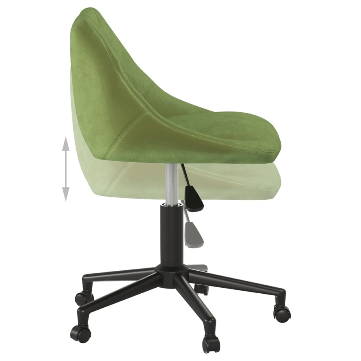 vidaXL Καρέκλα Τραπεζαρίας Περιστρεφόμενη Ανοιχτό Πράσινο Βελούδινη
