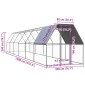 vidaXL Κοτέτσι - Κλουβί Εξωτ. Χώρου 2x12x2 μ. από Γαλβανισμένο Χάλυβα