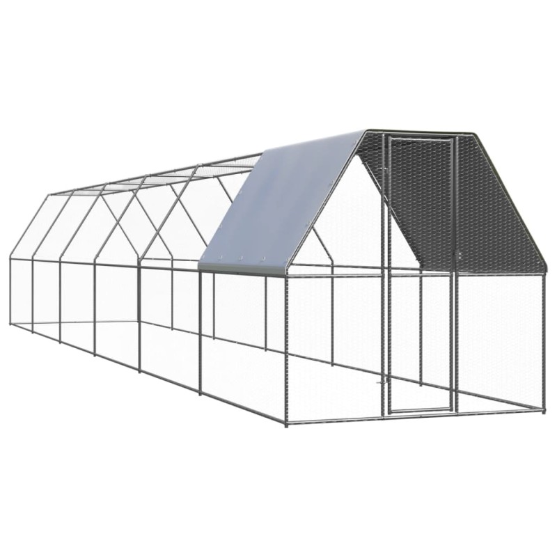vidaXL Κοτέτσι - Κλουβί Εξωτ. Χώρου 2x12x2 μ. από Γαλβανισμένο Χάλυβα