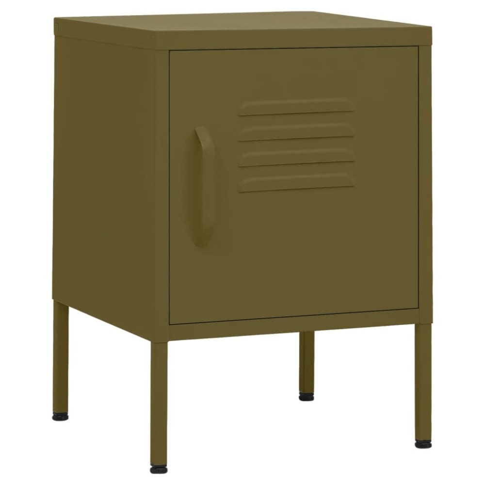 vidaXL Κομοδίνα 2 τεμ. Πράσινο Λαδί 35 x 35 x 51 εκ. Ατσάλινα