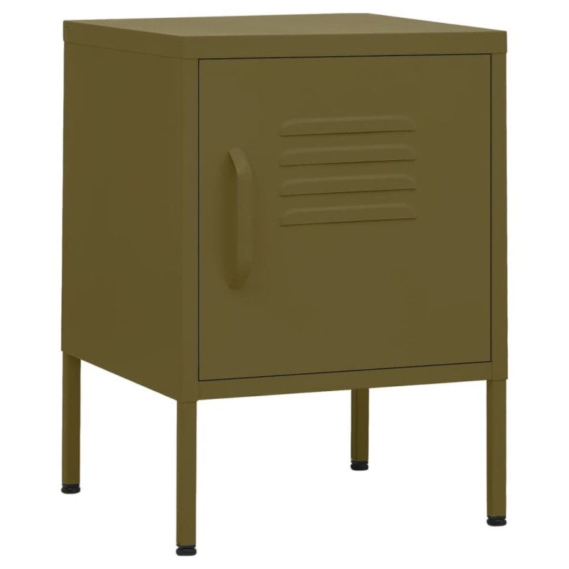 vidaXL Κομοδίνα 2 τεμ. Πράσινο Λαδί 35 x 35 x 51 εκ. Ατσάλινα