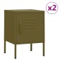vidaXL Κομοδίνα 2 τεμ. Πράσινο Λαδί 35 x 35 x 51 εκ. Ατσάλινα
