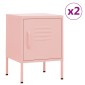 vidaXL Κομοδίνα 2 τεμ. Ροζ 35 x 35 x 51 εκ. Ατσάλινα