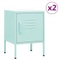 vidaXL Κομοδίνα 2 τεμ. Χρώμα Μέντας 35 x 35 x 51 εκ. Ατσάλινα