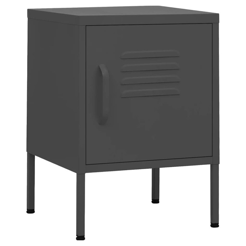 vidaXL Κομοδίνα 2 τεμ. Ανθρακί 35 x 35 x 51 εκ. Ατσάλινα