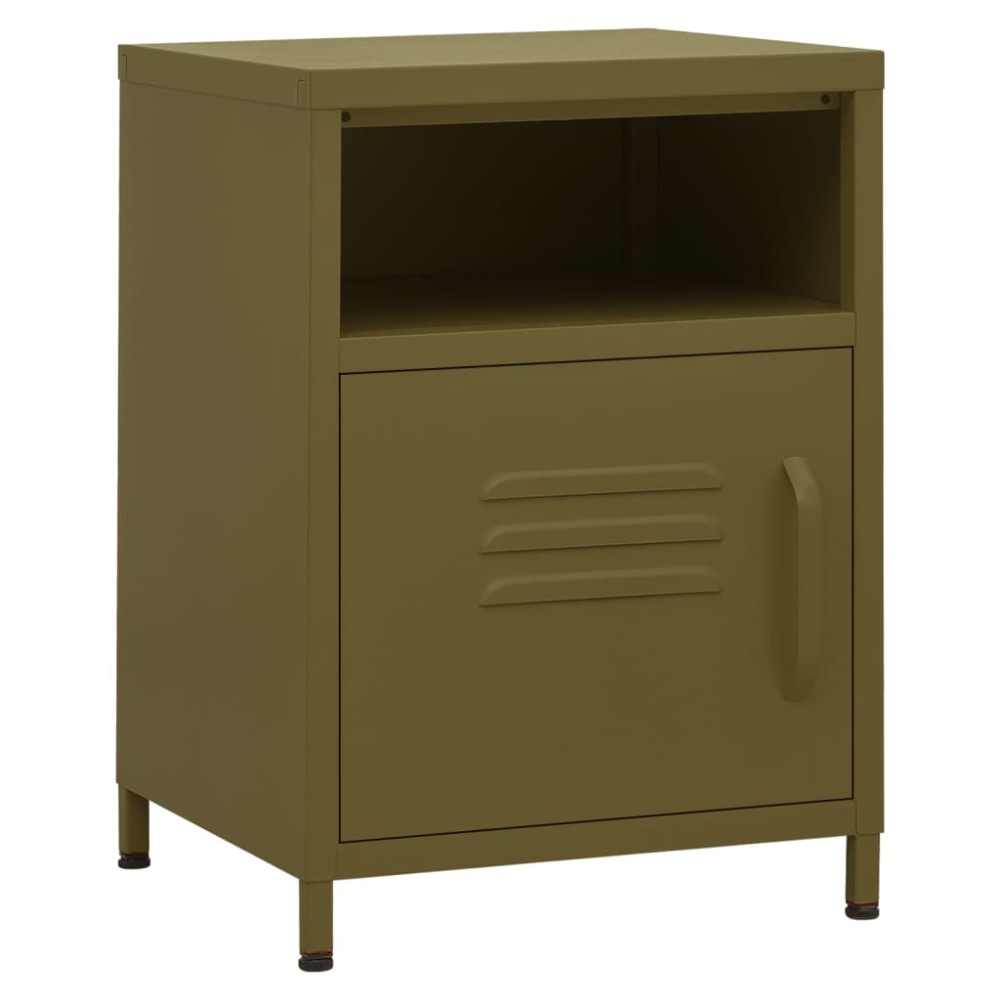 vidaXL Κομοδίνα 2 τεμ. Πράσινο Ελιάς 35 x 35 x 51 εκ. Ατσάλινα