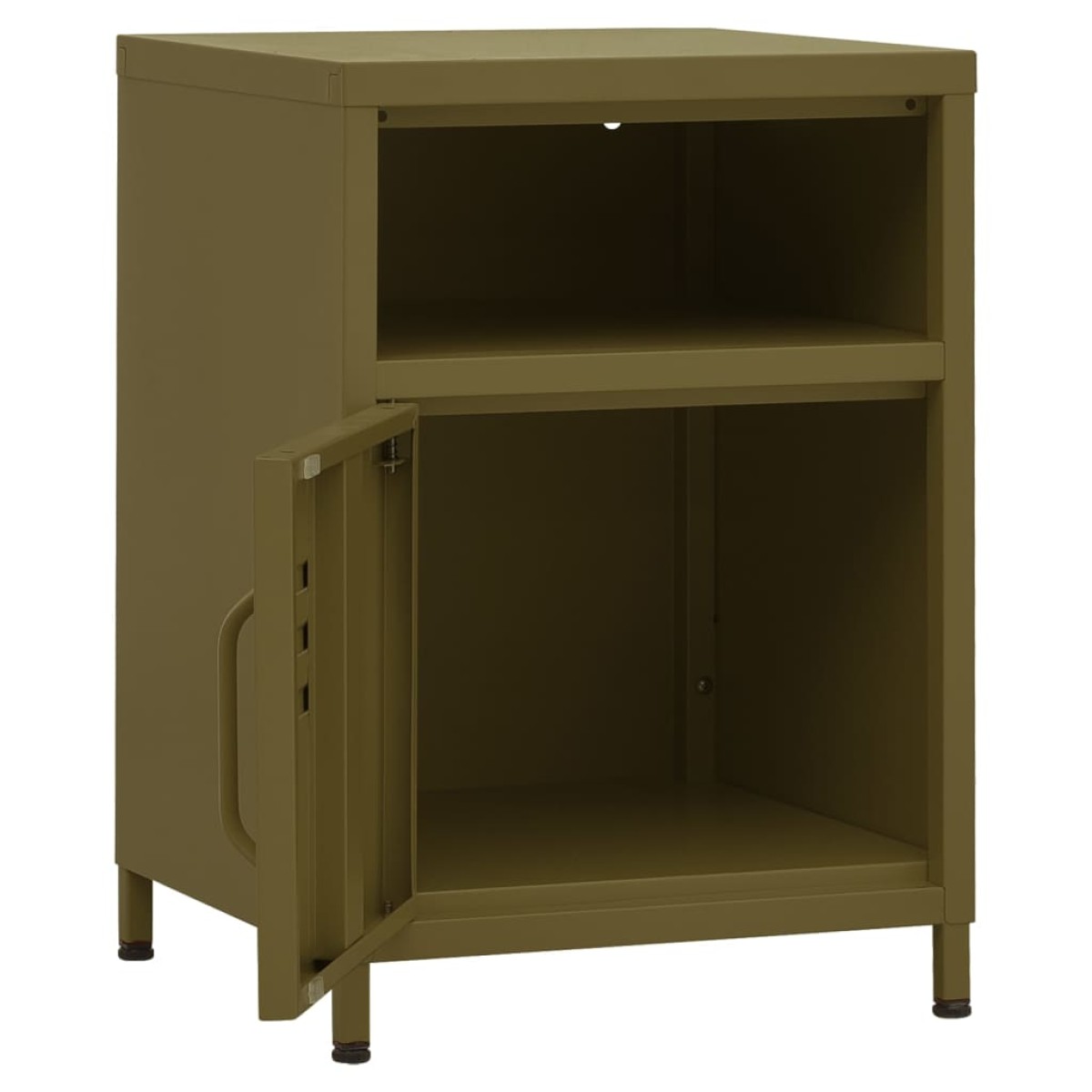 vidaXL Κομοδίνα 2 τεμ. Πράσινο Ελιάς 35 x 35 x 51 εκ. Ατσάλινα