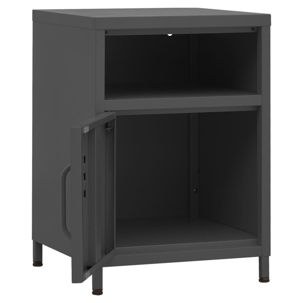 vidaXL Κομοδίνα 2 τεμ. Ανθρακί 35 x 35 x 51 εκ. Ατσάλινα