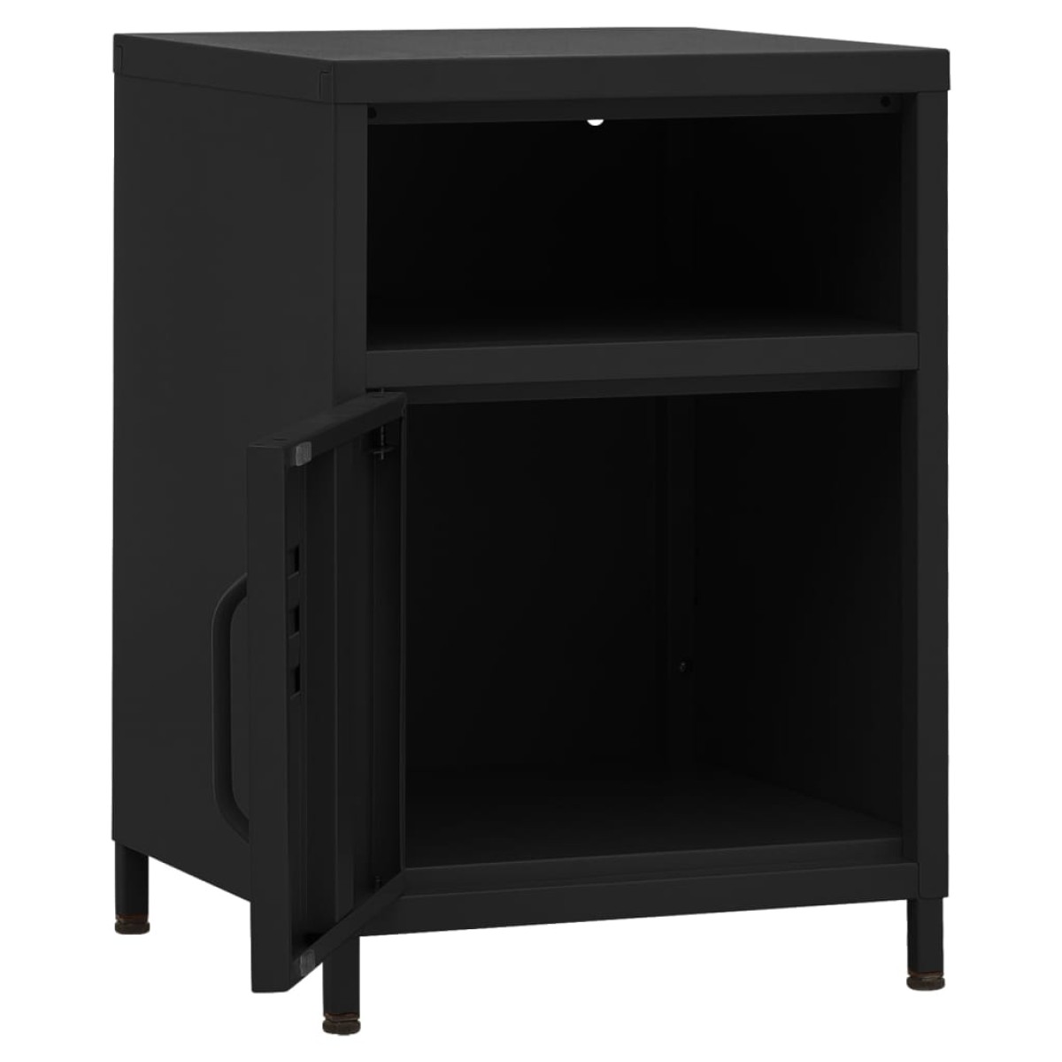 vidaXL Κομοδίνα 2 τεμ. Μαύρα 35 x 35 x 51 εκ. Ατσάλινα