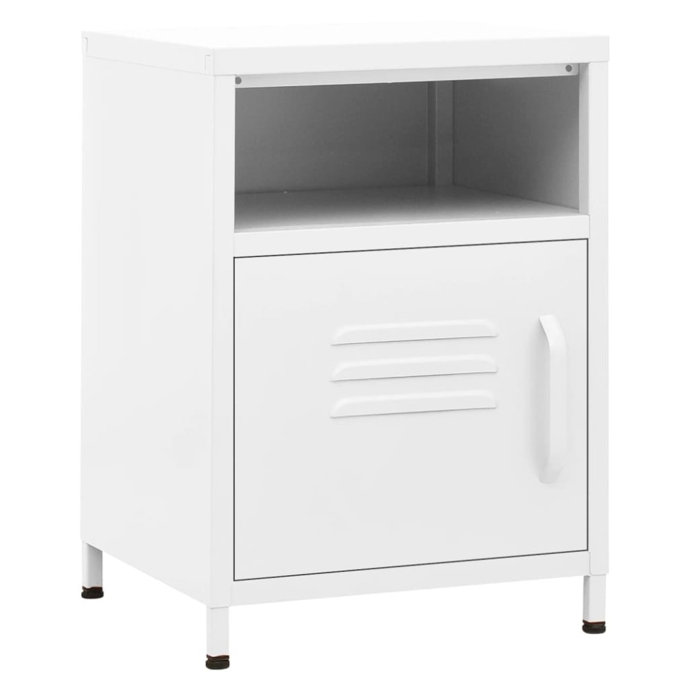 vidaXL Κομοδίνα 2 τεμ. Λευκά 35 x 35 x 51 εκ. Ατσάλινα