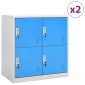 vidaXL Φοριαμοί 2 τεμ. Ανοιχτό Γκρι/Μπλε 90 x 45 x 92,5 εκ. Ατσάλινοι