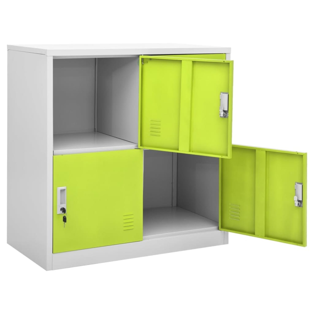vidaXL Φοριαμοί 2 τεμ. Ανοιχτό Γκρι/Πράσινο 90x45x92,5 εκ. Ατσάλινοι
