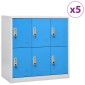 vidaXL Φοριαμοί 5 τεμ. Ανοιχτό Γκρι/Μπλε 90 x 45 x 92,5 εκ. Ατσάλινοι
