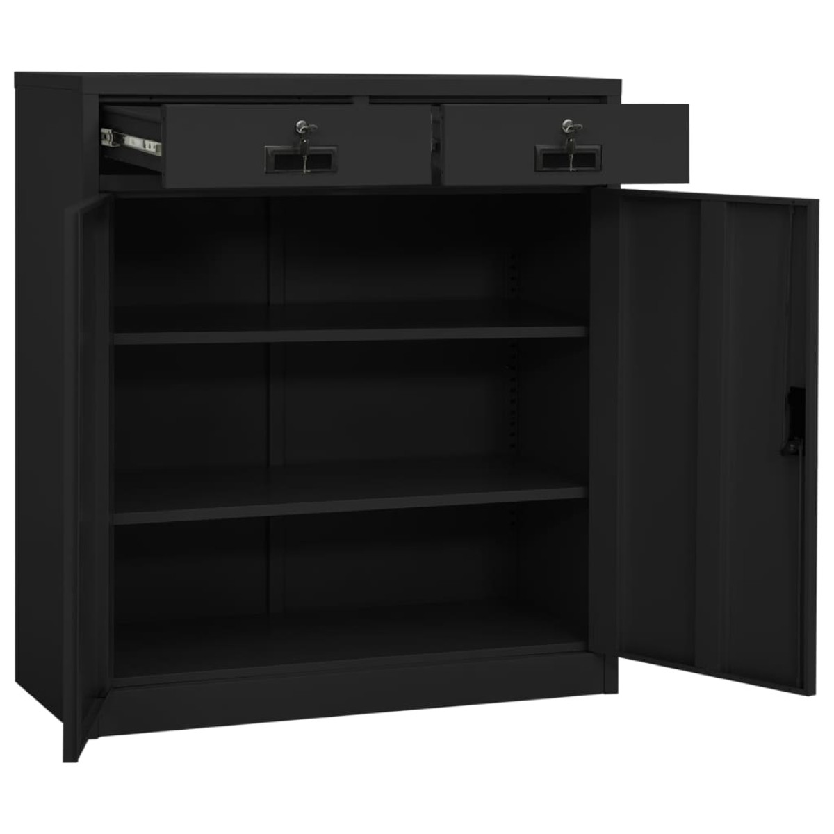 vidaXL Ντουλάπα Γραφείου με Γλάστρα Ανθρακί 90 x 40 x 125 εκ. Ατσάλινη