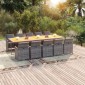 vidaXL Σετ Τραπεζαρίας Κήπου 11 τεμ. Γκρι από Συνθ. Ρατάν με Μαξιλάρια