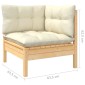 vidaXL Σαλόνι Κήπου Σετ 4 Τεμαχίων από Ξύλο Ακακίας & Κρεμ Μαξιλάρια