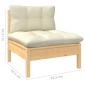 vidaXL Σαλόνι Κήπου Σετ 12 Τεμαχίων Μασίφ Ξύλο Πεύκου & Κρεμ Μαξιλάρια
