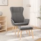 vidaXL Πολυθρόνα Relax Ανοιχτό Γκρι Υφασμάτινη με Υποπόδιο