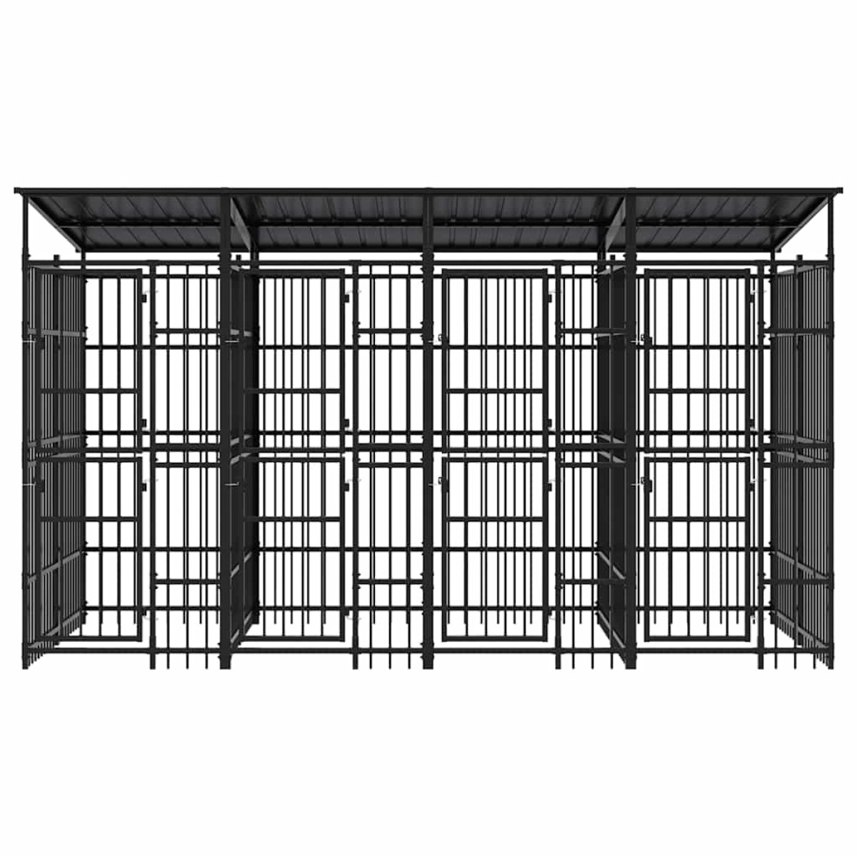 vidaXL Κλουβί Σκύλου Εξωτερικού Χώρου με Οροφή 7,37 μ² από Ατσάλι