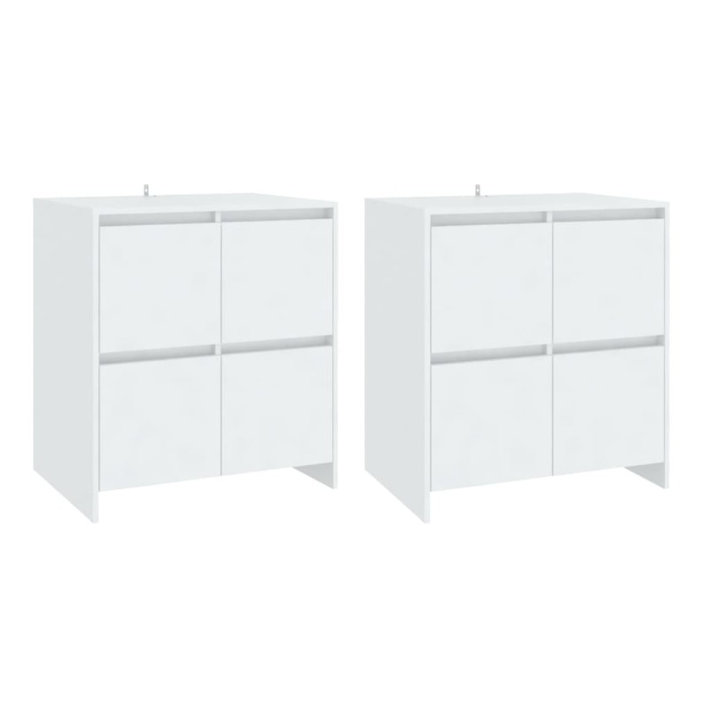vidaXL Ντουλάπια 2 τεμ. Λευκά 70 x 41 x 75 εκ. από Επεξ. Ξύλο