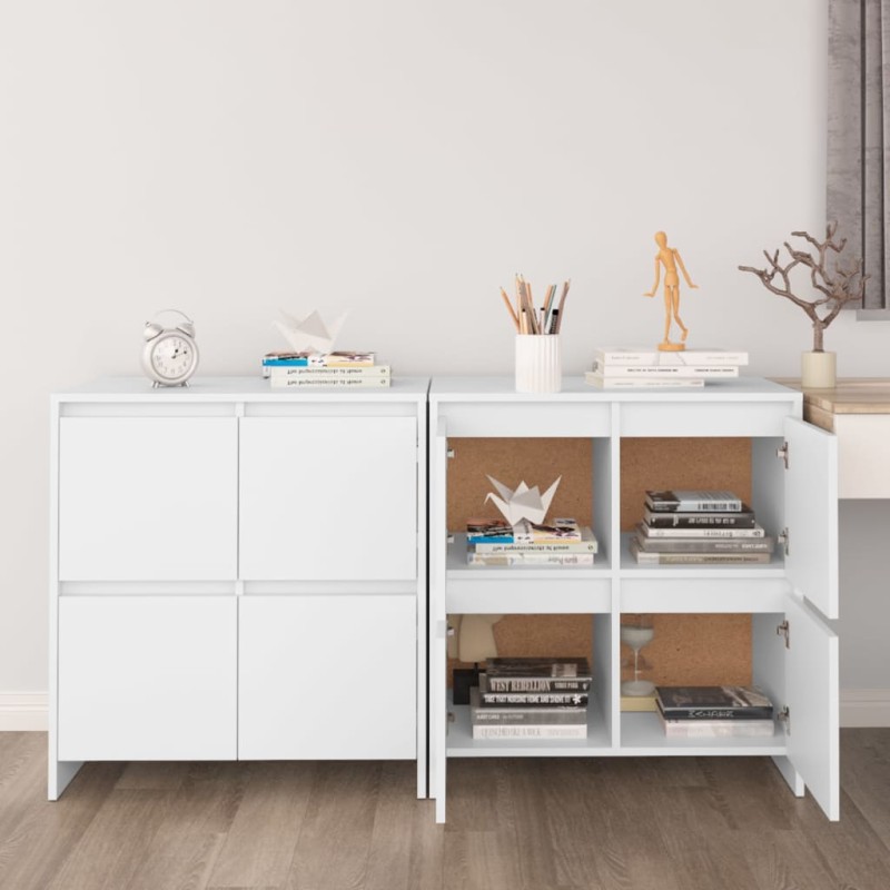 vidaXL Ντουλάπια 2 τεμ. Λευκά 70 x 41 x 75 εκ. από Επεξ. Ξύλο