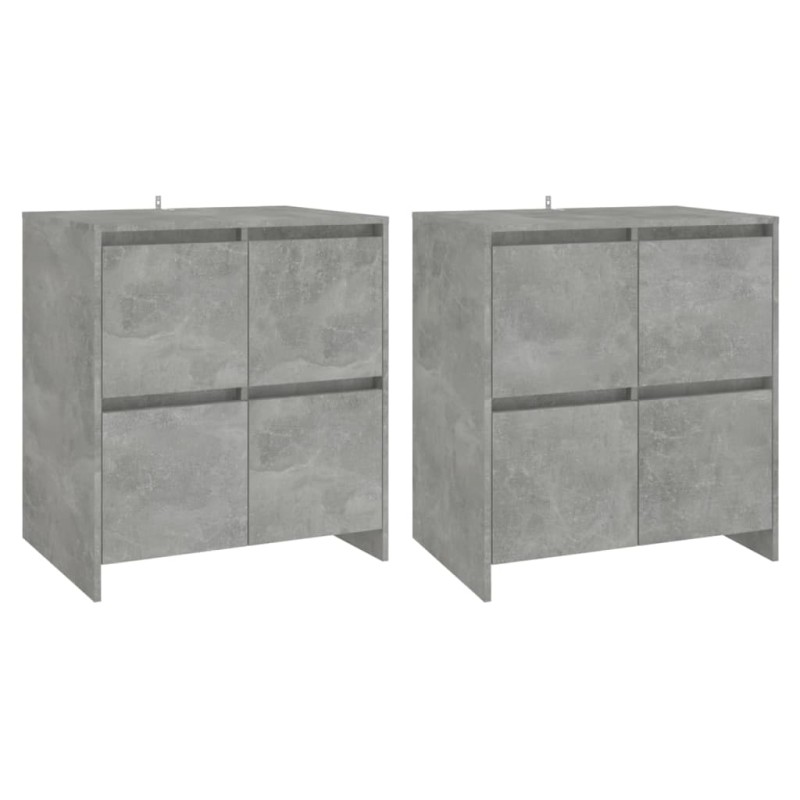 vidaXL Ντουλάπια 2 τεμ. Γκρι Σκυροδέματος 70 x 41 x 75 εκ. Μοριοσανίδα