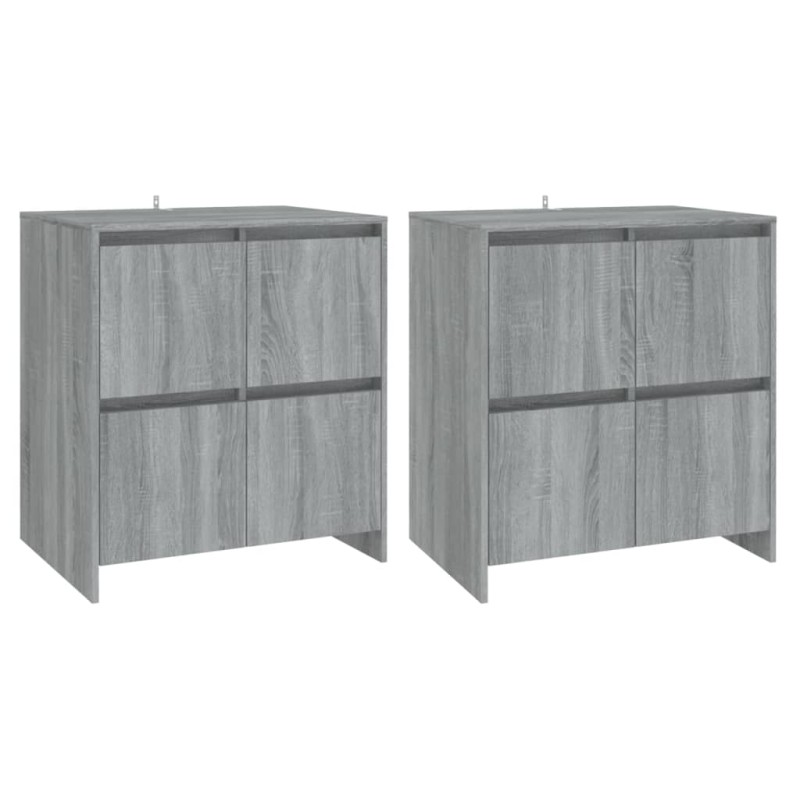 vidaXL Ντουλάπια 2 τεμ. Γκρι Sonoma 70 x 41 x 75 εκ. από Επεξ. Ξύλο