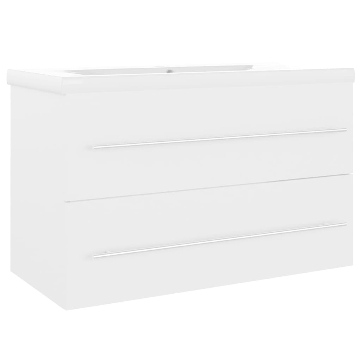 vidaXL Ντουλάπι Μπάνιου με Νιπτήρα Λευκό από Επεξεργασμένο Ξύλο