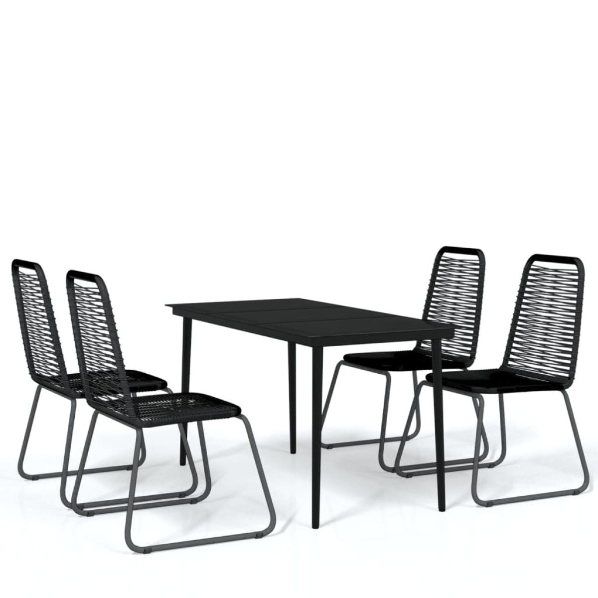 vidaXL Σετ Τραπεζαρίας Κήπου 5 Τεμαχίων Μαύρο