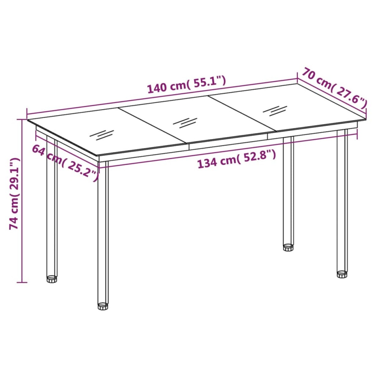 vidaXL Σετ Τραπεζαρίας Κήπου 5 Τεμαχίων Μαύρο