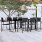 vidaXL Σετ Τραπεζαρίας Κήπου 9 Τεμαχίων Μαύρο