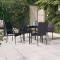 vidaXL Σετ Τραπεζαρίας Κήπου 5 Τεμαχίων Μαύρο