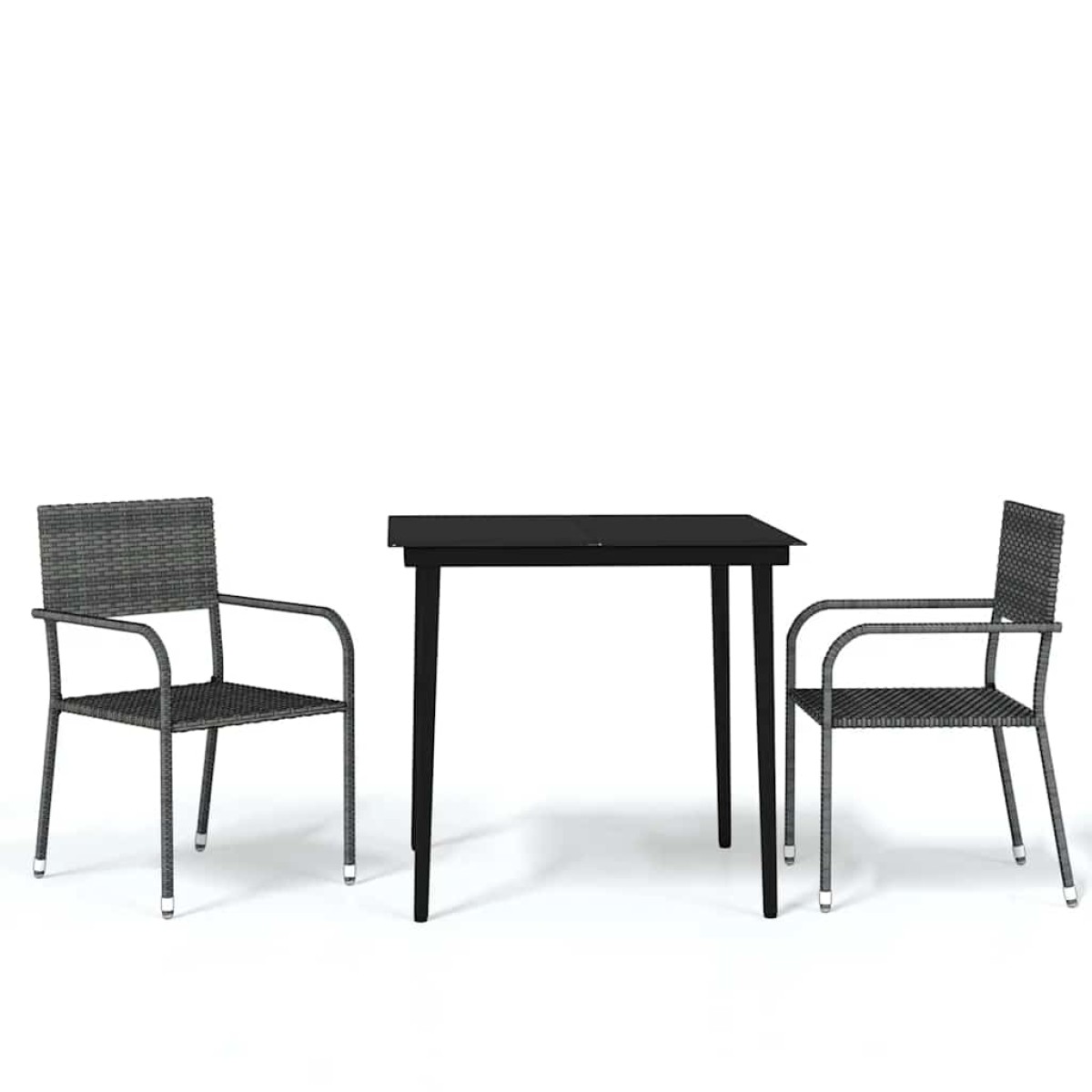 vidaXL Σετ Τραπεζαρίας Κήπου 3 Τεμαχίων Σκούρο Γκρι