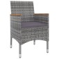 vidaXL Σετ Τραπεζαρίας Κήπου 9 τεμ. Συνθ. Ρατάν/Γυαλί με Μαξιλάρια