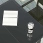 vidaXL Τραπεζαρία Κήπου Μαύρη 200 x 100 x 74 εκ. από Ατσάλι και Γυαλί